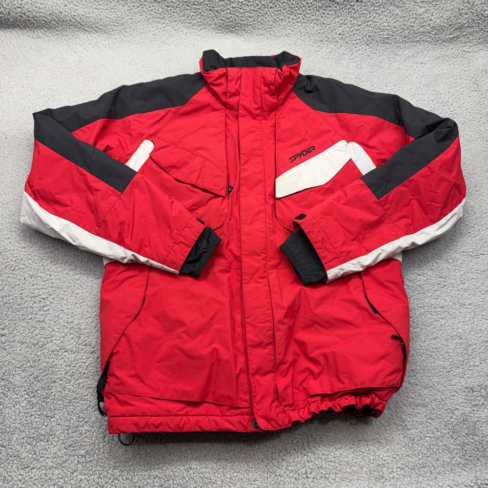 Spyder 1750 3821 Team Venom Mens Large Red/Black‎ 27077 Colorblock Ski Jacket